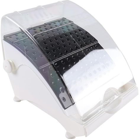 Porte-Foret Dentaire avec Tiroir, BoTe De Rangement Ronde pour Le Nettoyage, Outils De Soins Bucco-dentaires Diamantés pour Aiguille, Instruments Et Forets, Noir (1/5)