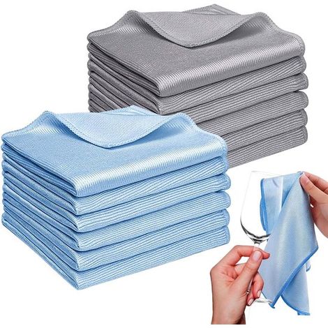 Paquete de 12 paños de microfibra para pulir vidrio - Limpian superficies de alto brillo - Paños para limpiar y pulir vidrio