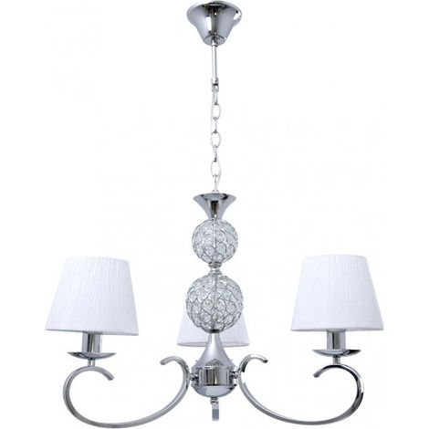 Lampada Ordoñez 3xe14 Schermo Cromo Bianco Regx60x60 Cm