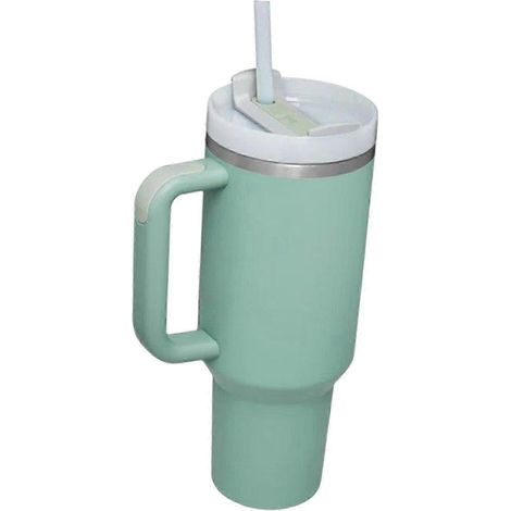 Edelstahl-Trinkbecher mit Henkel, ideal fürs Auto, als Geschenk für Frauen und Männer, 1,2 Liter (40 oz) Reisebecher für heißen und kalten Tee und Kaffee-peacock blue (1/5)