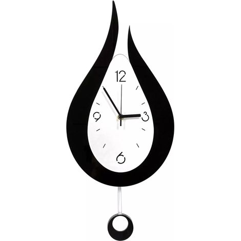 Orologio da parete silenzioso senza ticchettio, orologio da parete moderno e creativo con pendolo a forma di lacrima, orologio digitale per la decorazione della parete in camera da letto, soggiorno, c