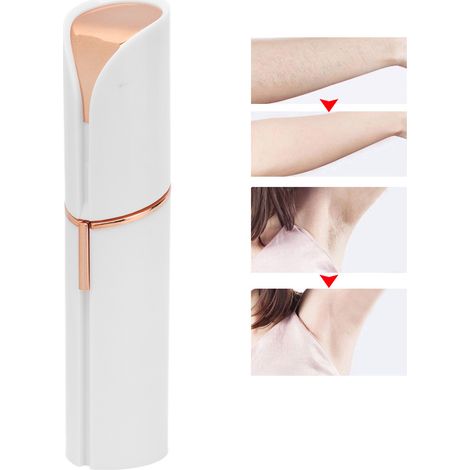 [Epilateur électrique facial] Epilateur Lipstick Design Ultra Léger et Mini avec Charge USB, Rasoir à Poils du Visage et Epilateur pour Femmes, Couleur Blanc (1/5)