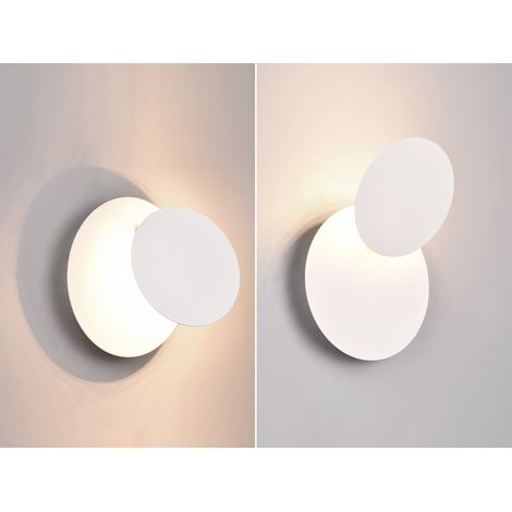 2-er Set LED Wandleuchten mit indirekter Beleuchtung Weiß, Ø 18cm (1/5)