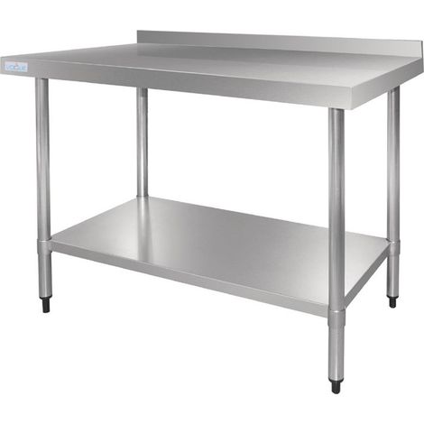Table Inox Professionnelle avec Dosseret - Gamme 700 - Vogue