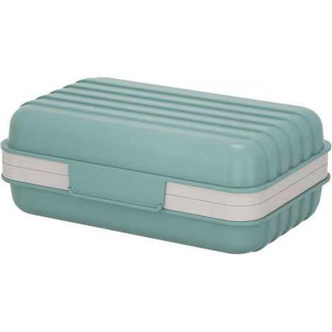 Porte-savon, convient pour la douche, boîte à savon de voyage couverte, convient pour la gym, le camping, les articles de toilette de voyage, portable, anti-fuite (bleu brumeux) (1/5)