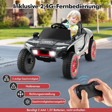 Audi elektroauto fur kinder 12v elektrisches kinderauto mit fernbedienung led lichtern 4 federungen grau
