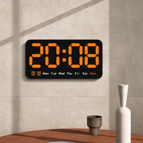 Reloj despertador LED minimalista, reloj electrónico, reloj multifuncional con sensor de temperatura, apto para colocar sobre una mesa o en la pared. (1/2)