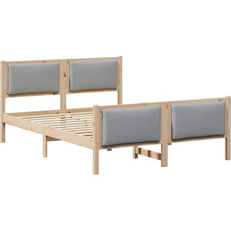 Lit double,Lit adulte,Cadre de lit avec tête de lit Gris clair 160 x 200 cm tissu CFW718215 (1/5)