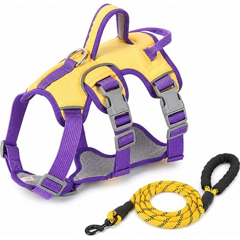 harnais et laisse solide et durable L 32 x 29 cm jaune