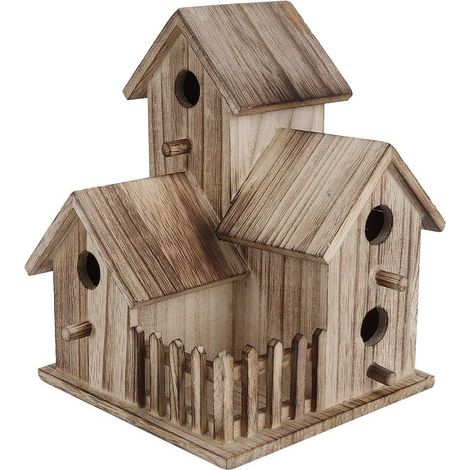Niche à oiseaux en bois style cottage, maisonnette pour oiseaux du jardin, abri décoratif et fonctionnel pour nichoirs extérieurs (1/5)