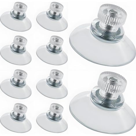 Lot de 10 ventouses de 25 mm pour fenêtre, ventouse avec filetage et écrou moleté (forte adhérence), crochets à ventouse, pour miroir, fenêtre, porte, mur et autres surfaces lisses (1/5)