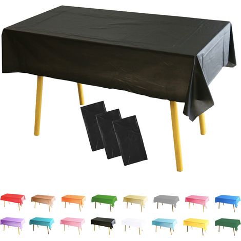 3 Pièces Nappe Rectangle (137 x 274 cm) Noir Nappe de Table Anti-tâches Polyester Couverture de Table Protection de Table pour Salle à Manger, Jardin, Fête, Mariage, Maison, Banquet Halloween Noël (1/5)