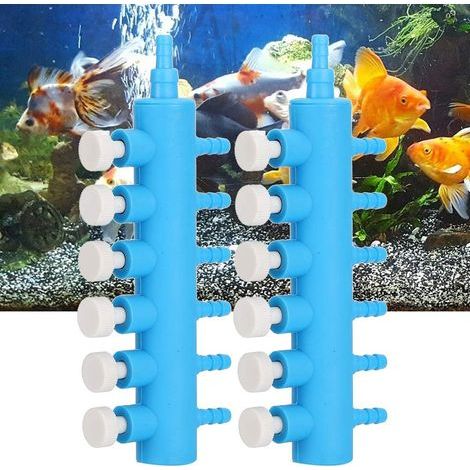 pcs adjustable air splitter with blue/white plastic valve – oxygen pump adapter (1/4)