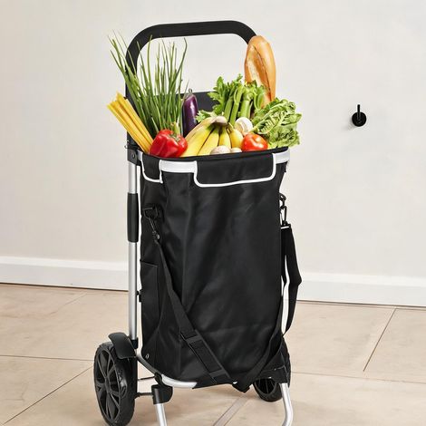 Chariot de courses repliable 40L avec sac à provisions et cadre (1/5)