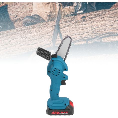 Scie électrique portable de 10,2 cm (4 pouces) pour la coupe d'arbres, prise UE 100-240 V/48 V, batterie 1300 mAh (1/5)