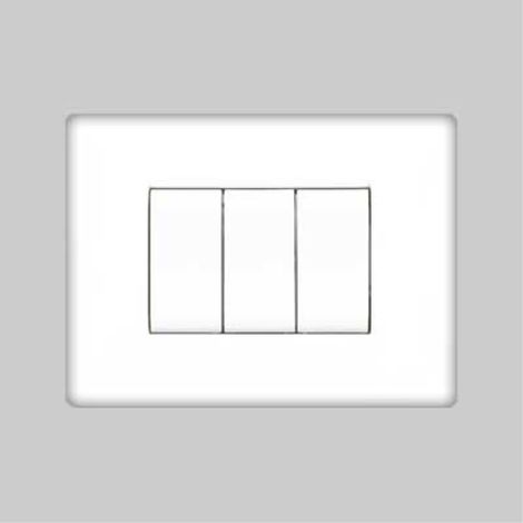 Placca coprinterruttore bianca 'mylife q' 3 posti EC ELETTROCANALI (1/2)