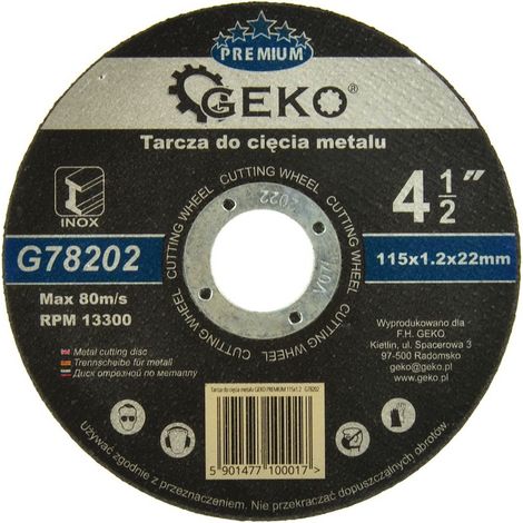 Disco de corte de metal Geko premium 115x1.2 Inox (10/100/400) (1/3)