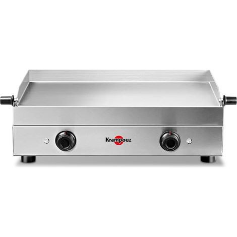 Krampouz – Plancha électrique 3200W inox 64x33cm – 2 zones de cuisson – Thermostats réglables jusqu'à 300°C – Pour 8 à 10 personnes (1/5)