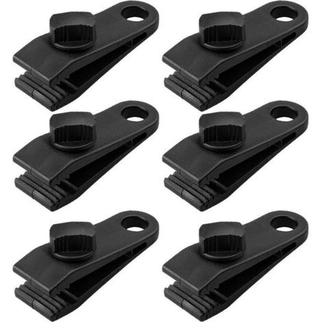 Set mit 6 Planenclips, Krokodilklemmen für Zelte, robuste Verriegelungsclips, Markisenclip-Set aus Kunststoff, Schnellverschluss-Zeltzubehör (1/4)