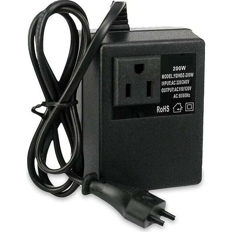 Convertisseur De Puissance - 200 W - 220 V À 110 V - Pour Voyage En Zone UE - Adaptateur Prise Européenne - 1 Pièce (1/5)