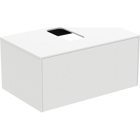 Ensemble IS03 Conca avec lavabo, meuble sous-vasque blanc, miroir, robinetterie, siphon