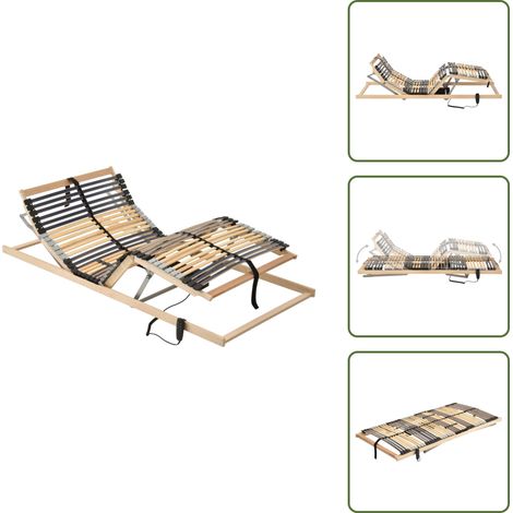 Sommier à lattes électrique sans matelas avec 7 zones 80x200 cm - Sommier Électrique - Sommier À Lattes - Lit Plateforme - Lit Ajustable - Support Lombaire (1/5)