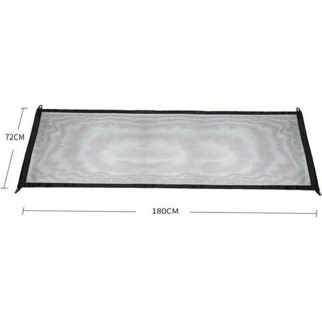 Filet de sécurité pour escalier pour bébé, filet de sécurité pour balcon, filet de sécurité pour escalier haut, barrière de sécurité pour chien avec crochet et poteau solides, noir 180 × 72 cm (1/4)