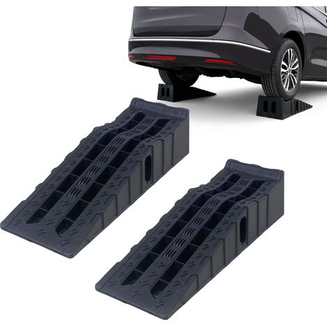 Relaxdays rampa per auto/SUV, 2 pz, fino a 1,5 t, letto ruote per rimessaggio invernale, plastica nera, 21x33x90,5 cm (1/5)