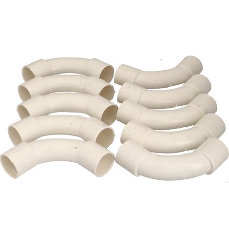 Jandei - Pack 10 uds. Curva de empalme 45 grados para Tubo de cables Blanco Diámetro 20 mm