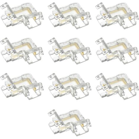Connecteur Led - Connecteur L 2 Broches Pour Bande Led Cob - Étanche Gel - Cuivre Pur - 10 Pièces (1/5)