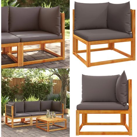 Garten-Ecksofa mit Kissen Massivholz Akazie - Gartenstuhl - Holzsessel - Esszimmertisch - Balkonmöbel - Gartenlounge - Home & Living (1/5)