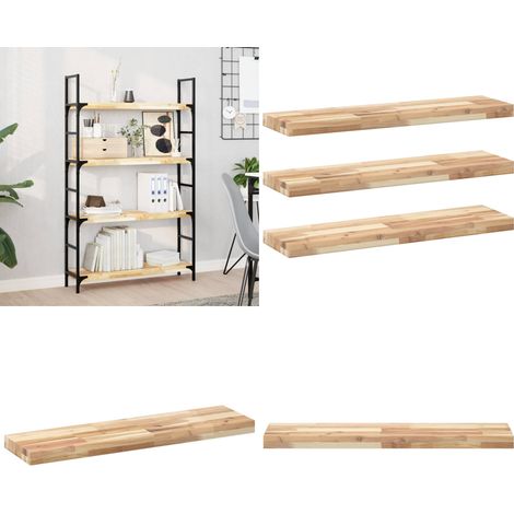 Étagères flottantes 3 pcs 80x20x4 cm acacia massif non traité - Etagere Murale - Etageres Murales - Étagères Décoratives - Rangement Mural - Meuble Déco - Home & Living (1/5)