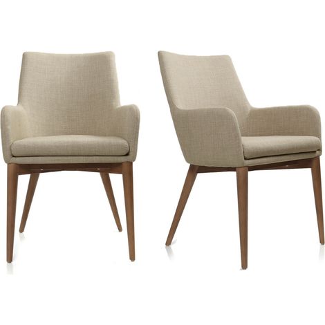 2er-Set Design-Sessel Polyester Beige SHANA