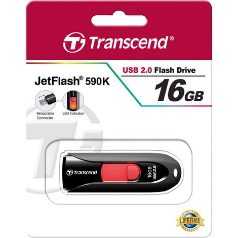 Transcend JetFlash 590 16GB lecteur USB flash 16 Go USB Type-A 2.0 Noir (1/2)