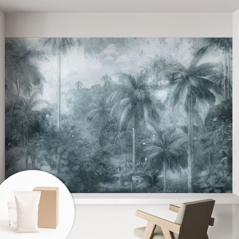 Carta Da Parati In Vlies Decorativa Per Pareti - Con Motivi Moderni - Con Colori Intensi - Per Ufficio vegetazione tropicale 152x104 cm (1/5)