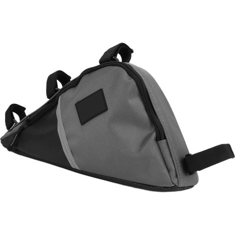 Sacoche de vélo grande capacité, sac de rangement pour vélo en tissu Oxford résistant, sacoche triangulaire pour cadre de selle, gris (1/5)