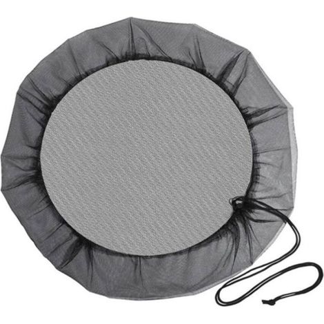 Filet de protection pour récupérateur d'eau de pluie, lot de 4, diamètre 95 cm, avec cordon de serrage réglable. (1/5)