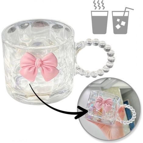 Schimmerndes, bogenförmiges Glas mit Henkel für Kaffee und Getränke, 1 Stück, 260 ml, SZK80