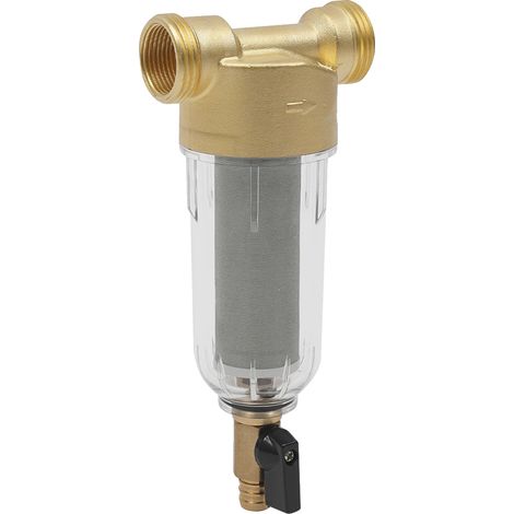 Filtro de agua, filtro de sedimentos de latón, filtración de 40-90 μm, color oro claro. (1/2)