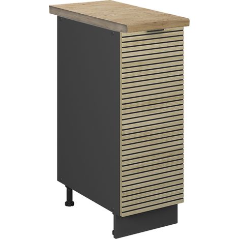 Armadio cucina dispensa alto Fame-Line, Pannello in quercia, 30 cm , PL Rovere, Vicco