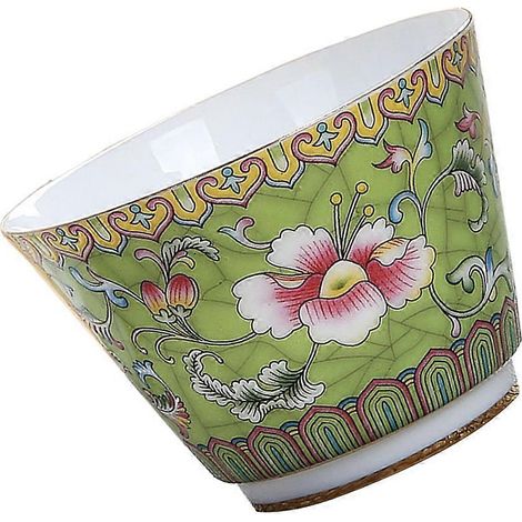 Tasse à thé en céramique verte, style vintage, pour usage domestique. (1/5)