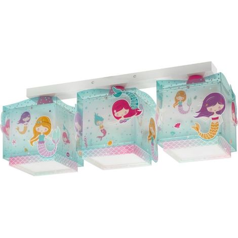 Plafoniera Per Bambini A 3 Luci Mermaids