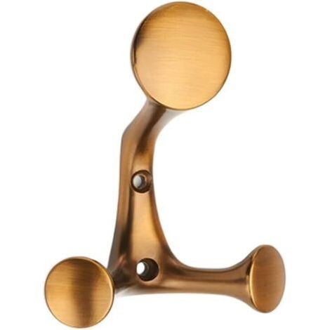 1 Piece Zinc Alloy Wall Mounted Coat Rack, Coated Hook and Trident, for Hanging Clothes, Bags, Hats,Brown (1/5)