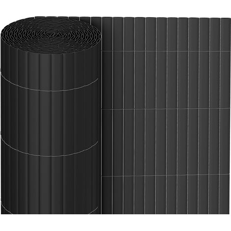 Wolketon Canisse en PVC pour le jardin Balcon ou terrasse Double face Balcon clôture brise-vent Occultant Cloture Gris 90 x 800cm