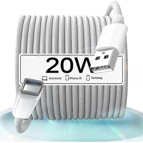 20-W-USB-A-auf-USB-C-Schnellladekabel für iPhone 15 Pro Max/15 Plus/15 Samsung, unterstützt CarPlay, Schnellladung, USB-C-Datenkabel – JXLGV (1/4)