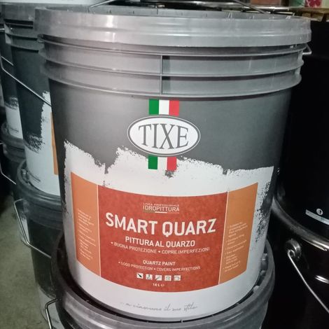 Tixe smart quarz 14lt idro pittura al quarzo acrilica bianca opaca grana fine alta copertura (1/5)