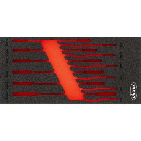 VIGOR Weichschaumeinlage, leer, L x B x H: 393 mm x 188 mm x 35 mm, Art.Nr. V6721N-L (1/2)