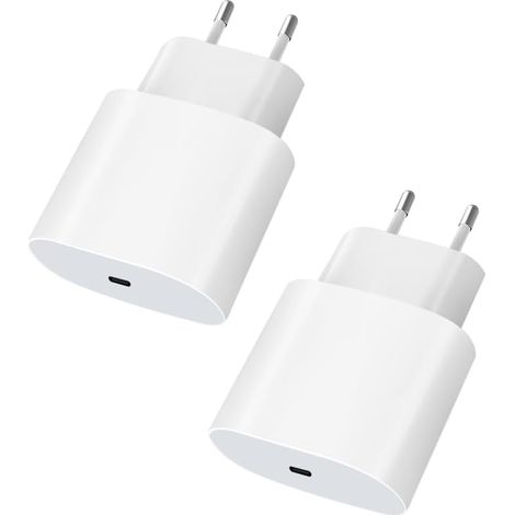 Chargeur Rapide USB C 2packs,20W Alimentations PD 3.0 AC Adapter USB C,Compatible avec iPhone 14/14 Pro/14 Pro Max/14 Plus/13/12/11/iPad,etc. (1/2)