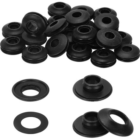 Lot de 24 œillets pneumatiques en Plastique pour bâches Noir (1/5)