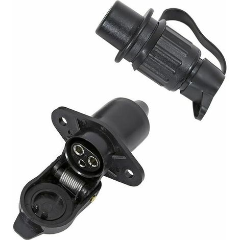 Spina e presa per rimorchio a 3 poli, presa per rimorchio femmina a 3 poli impermeabile da 12 V, presa per gancio di traino a 3 poli adatta per rimorchio, camion, camper, auto, trattore, veicolo agric (1/5)